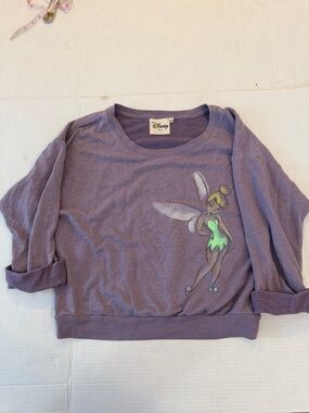 Disney Purple Tinker Bell Sweatshirt with Green Accent